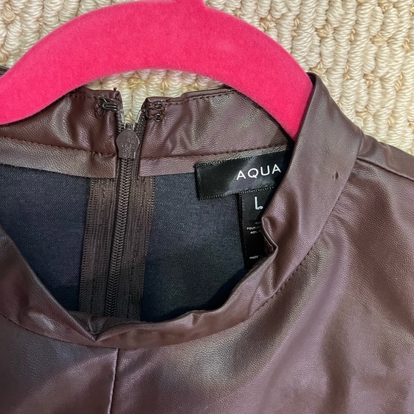 Burgundy faux leather top. Size large. - Picture 2 of 2